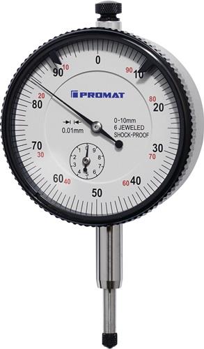 PROMAT Messuhr DIN878 10mm Abl.0,01mm m.Stoßschutz PROMAT