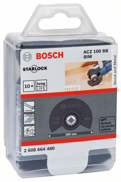 BOSCH BIM Segmentsägeblatt ACZ 100 BB, Wood and Metal, 100 mm, 10er-Pack