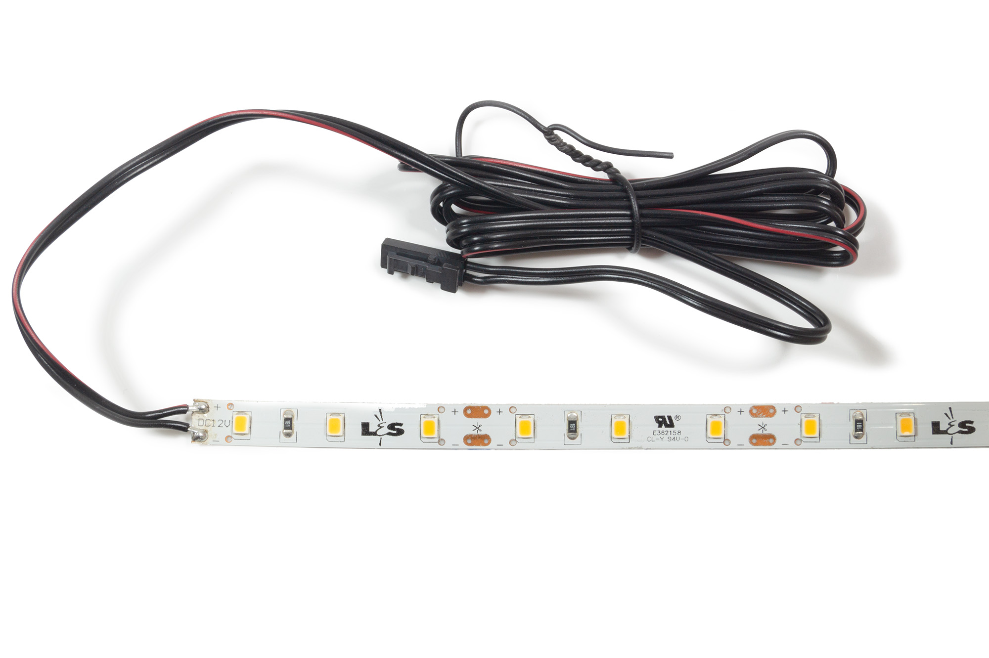 L&S LED-Band 60LEDs/m (2835), 3000K, 3/50mm, 12VDC, 4,8W/m, 8mmx5m, IP20, white PC, Tudo 1,8m Zul