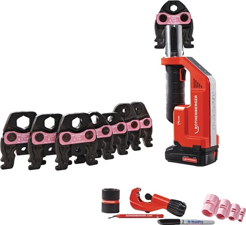 ROTHENBERGER Akkupressmaschine ROMAX Compact TT MaxiPro 1/4-1.1/8 Zoll Set,1x2 Ah Akku,EU