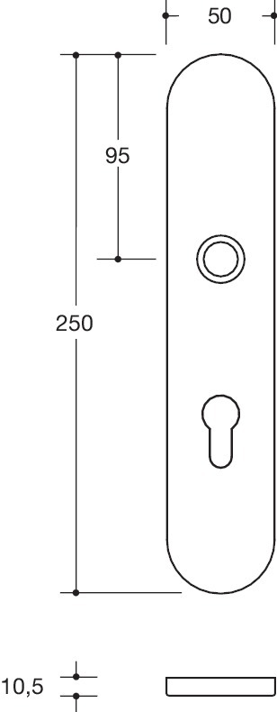 HEWI Langschild 235.21XAHLN, Edelstahl