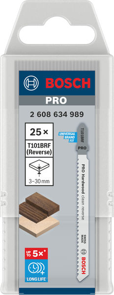 BOSCH Stichsägeblatt T 101 BRF Clean for Hard Wood, 25er-Pack