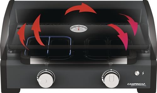 CAMPINGAZ Gasgrill Plancha Onyx 2 Cook 2 Blue Flame Brenner (Edelstahl) CAMPINGAZ