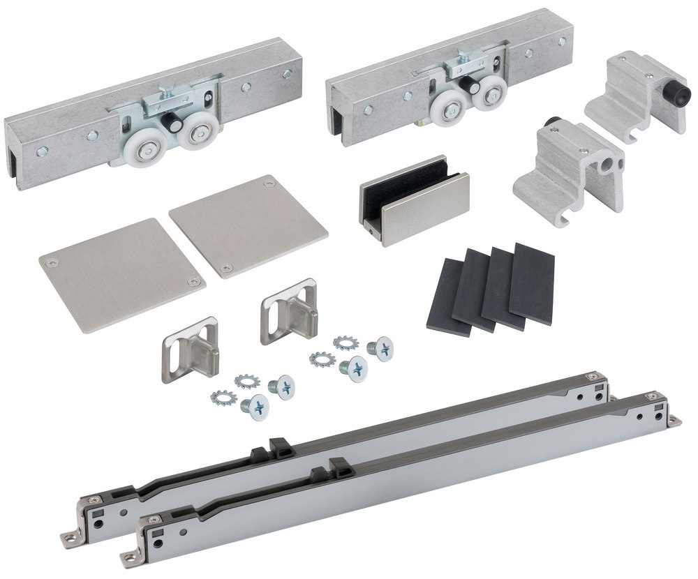 HERMAT Schiebetürbeschlag SAN REMO 9170.GKT/SAFE/80.Ö/GLAS, Aluminium