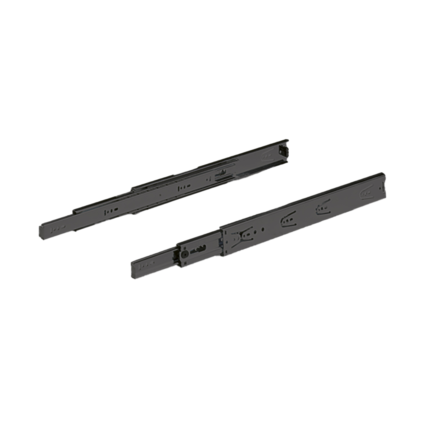 HETTICH Kugelauszug KA 5632, Seitenmontage, Abmessungen (H x B) 46 x 12,7 mm, 400 mm, schwarz, 1073723