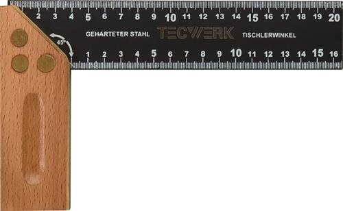 TECWERK Schreinerwinkel Schenkel-L.250mm m.Gehrung Kurzer Schenkel 150mm TECWERK