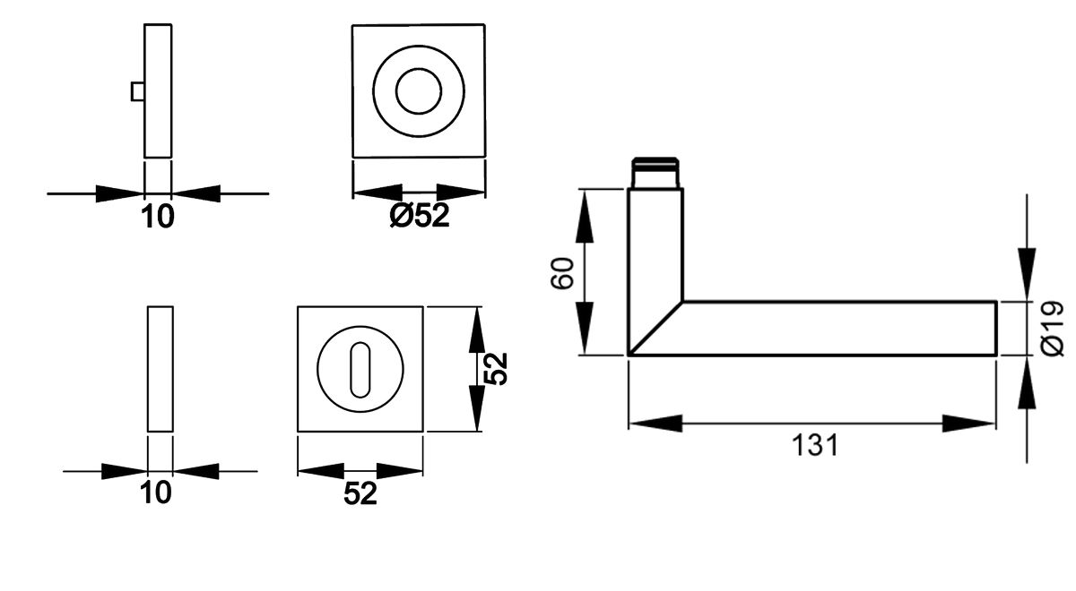 KARCHER DESIGN Drückergarnitur ER28Q BB0 83 - Rhodos, Buntbart, Edelstahl