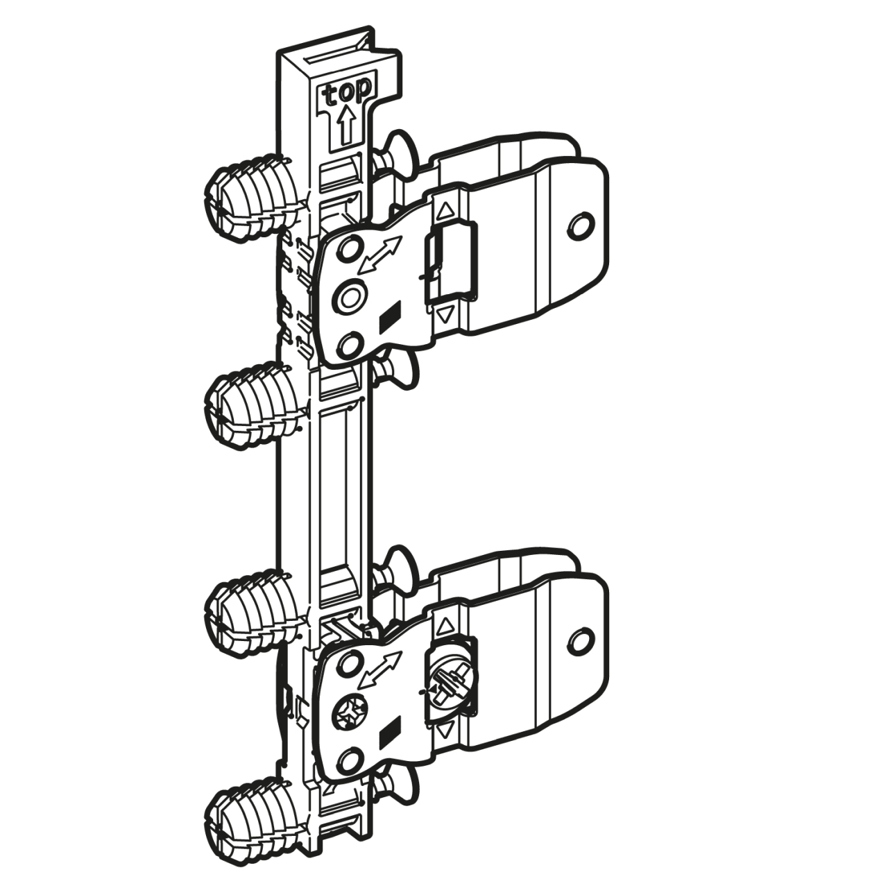 HETTICH AvanTech YOU Frontbefestigung für Zarge, Höhe 187 / 251 mm, zum Einschlagen, 9255839