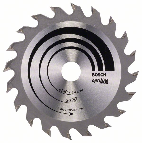 BOSCH Kreissägeblatt Optiline Wood für Handkreissägen, 140 x 20/12,7 x 2,4 mm, 20