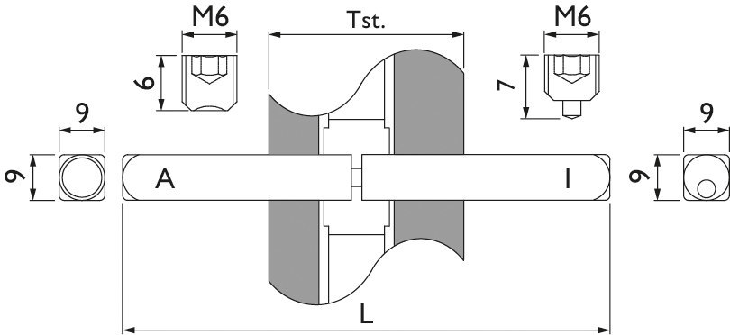 HERMAT Antipanikstift 4017.P, 106 mm, 9 mm