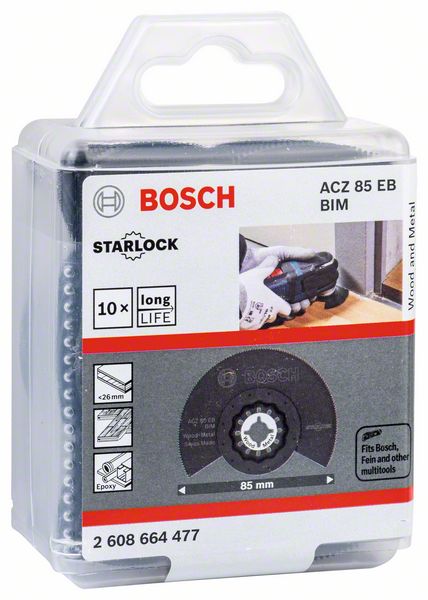 BOSCH BIM Segmentsägeblatt ACZ 85 EB, Wood and Metal, 85 mm, 10er-Pack