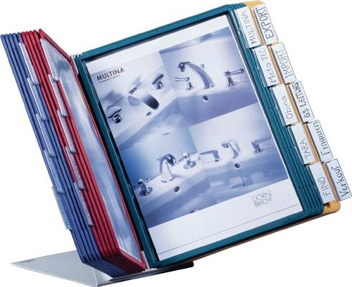 DURABLE Tischständer Stahlbl.lichtgrau 20 Sichttafeln DIN A4 m.Profilrahmen DURABLE