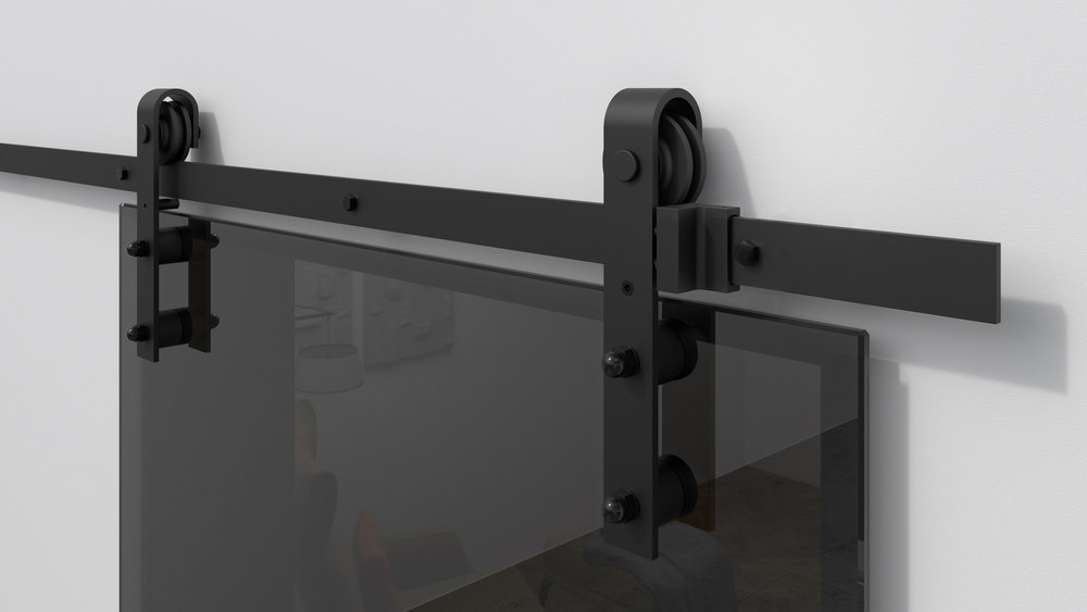 HERMAT Schiebetürbeschlag DIMARO 9033 für Glastüren, 80 kg, Edelstahl