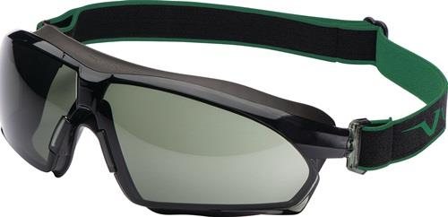 UNIVET Vollsichtschutzbrille 625 EN166,EN170,EN172 Rahmen dunkelgrau,Scheibe grün G15