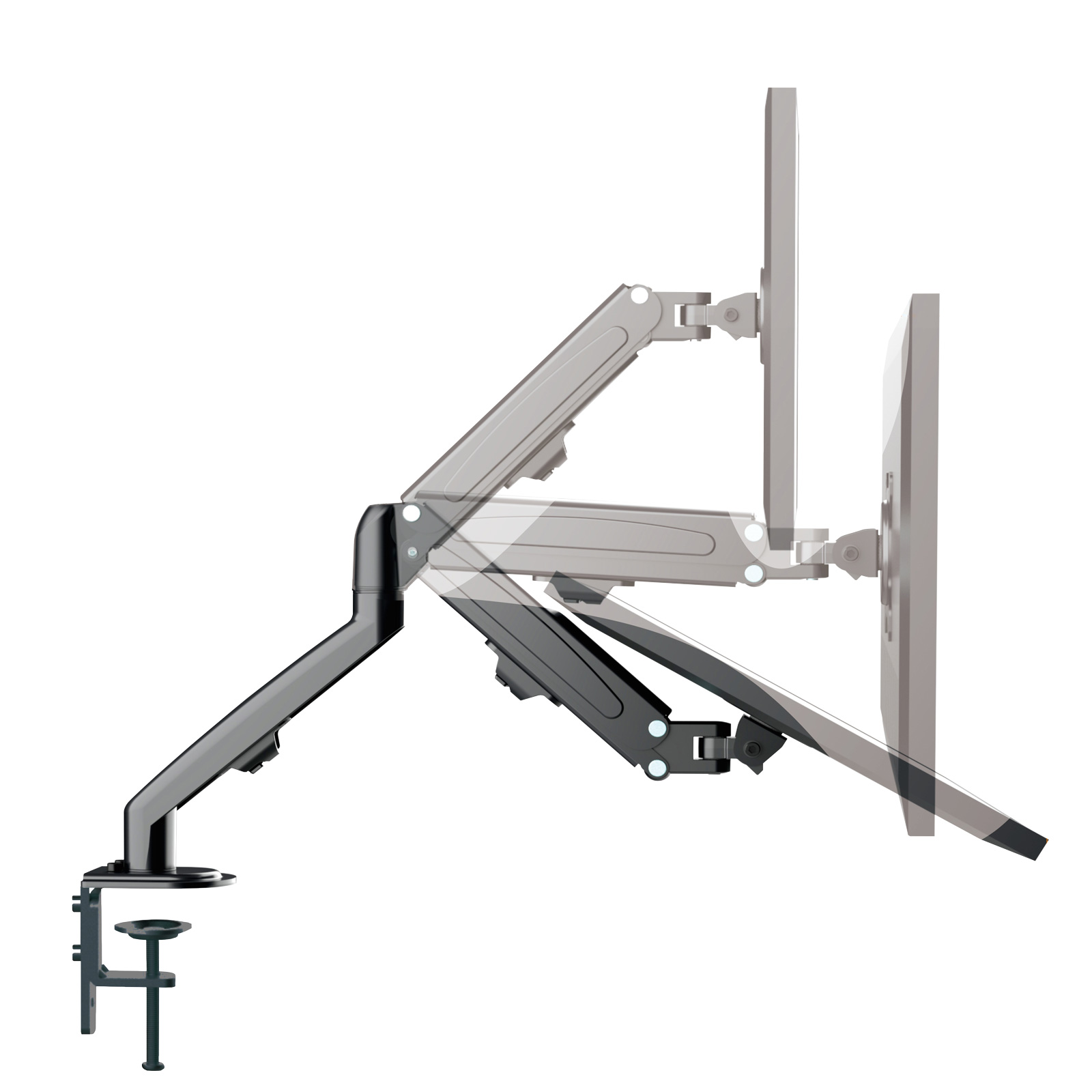 BMB VIMO, Ergonomischer Monitorarm, Silber