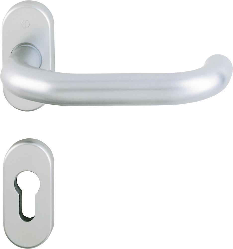 HOPPE® FH Drücker-Halbgarnitur ohne Schlüsselrosette Paris FS-138GF/55, Aluminium, 817986 HOPPE® FH Drücker-Halbgarnitur ohne Schlüsselrosette Paris FS-138GF/55, Aluminium, 817986