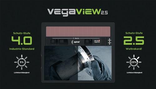 OPTREL Schweißerschutzhelm Vegaview2.5 Batterielebensdauer ca.3000 h 90x110mm DIN 8-12