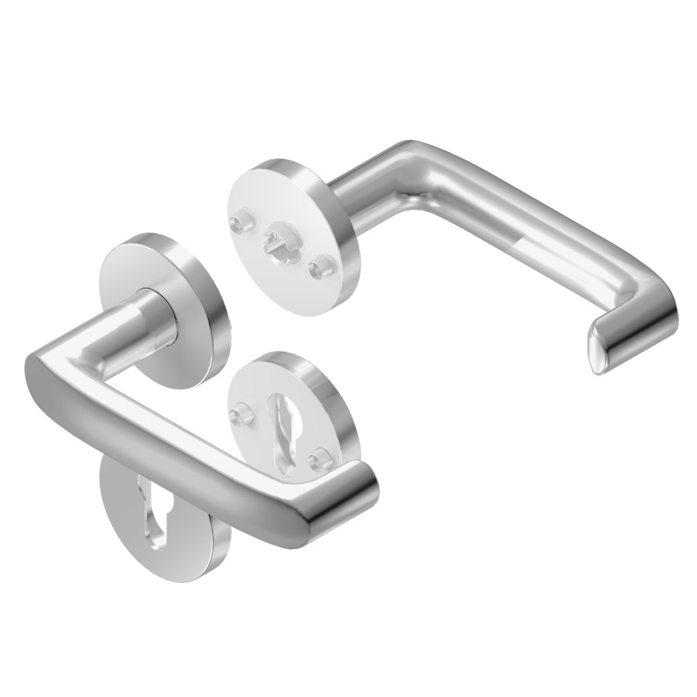 BKS FH Drückergarnitur DIRIGENT H7.0 mit Rosetten B-72000, Edelstahl