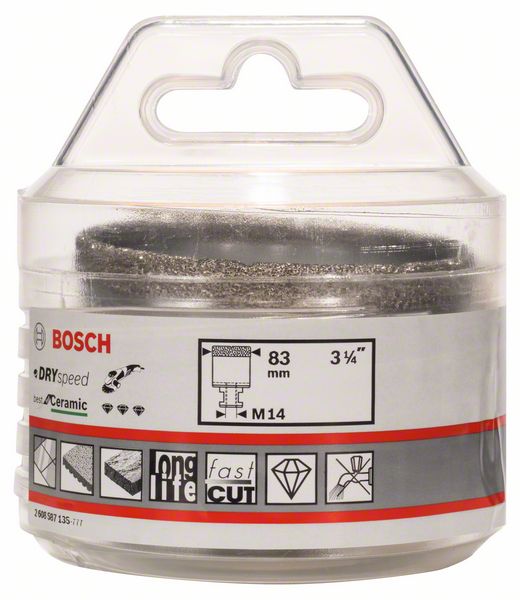 BOSCH Diamanttrockenbohrer Dry Speed Best for Ceramic, 83 x 35 mm