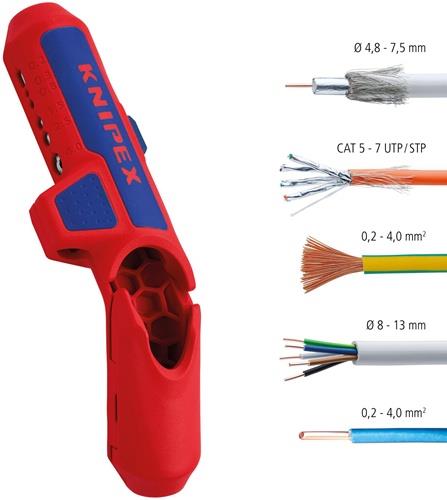 KNIPEX Univ.Abmantelungswerkzeug ErgoStrip® Gesamt-L.130mm KNIPEX