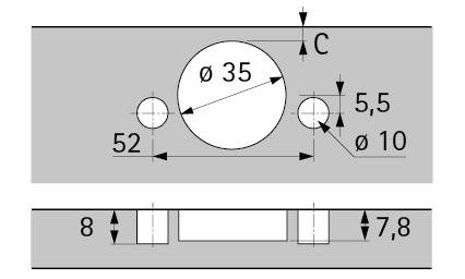 HETTICH Sensys Dünntürscharnier, Türdicke ab 10 mm, ohne Schließautomatik (Sensys 8676), vernickelt, 9094476
