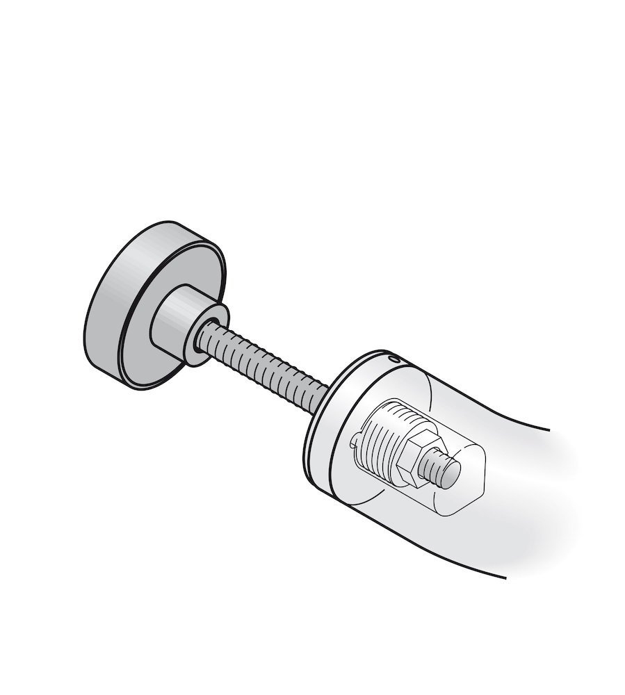 FSB Stoßgriff-Befestigung 05 0580, für Glastüren, Aluminium
