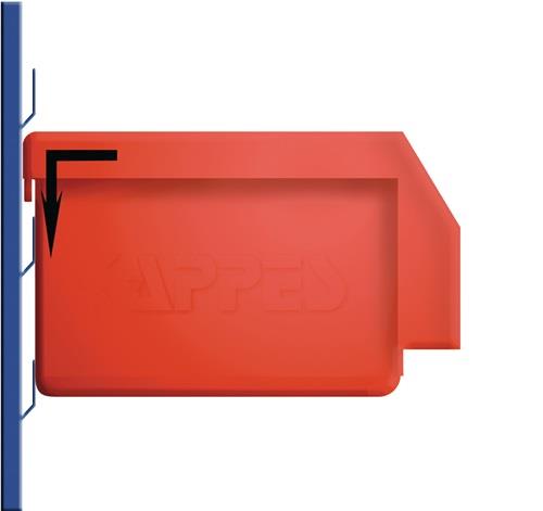 RASTERPLAN Sichtlagerkasten L160xB105xH75mm PE rot RASTERPLAN