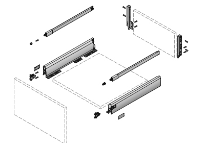 HETTICH TopSide ArciTech, 500 mm, (186/94, 218/126) champagner, 9144527