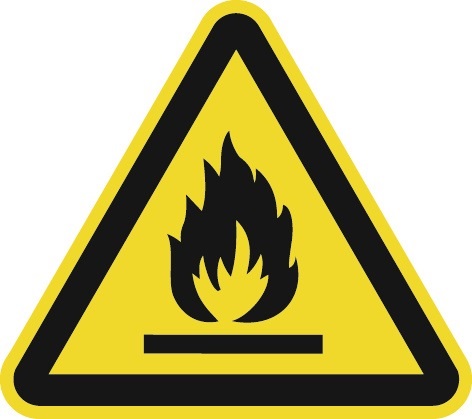Nordwest Warnzeichen ASR A1.3/DIN EN ISO 7010 200mm Warnung feuergefährliche Stoffe Folie