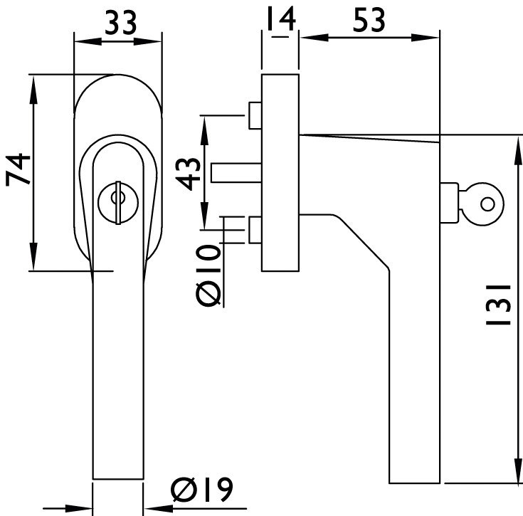 HERMAT Fenstergriff abschließbar BASIC 02 1802/DKI, Edelstahl