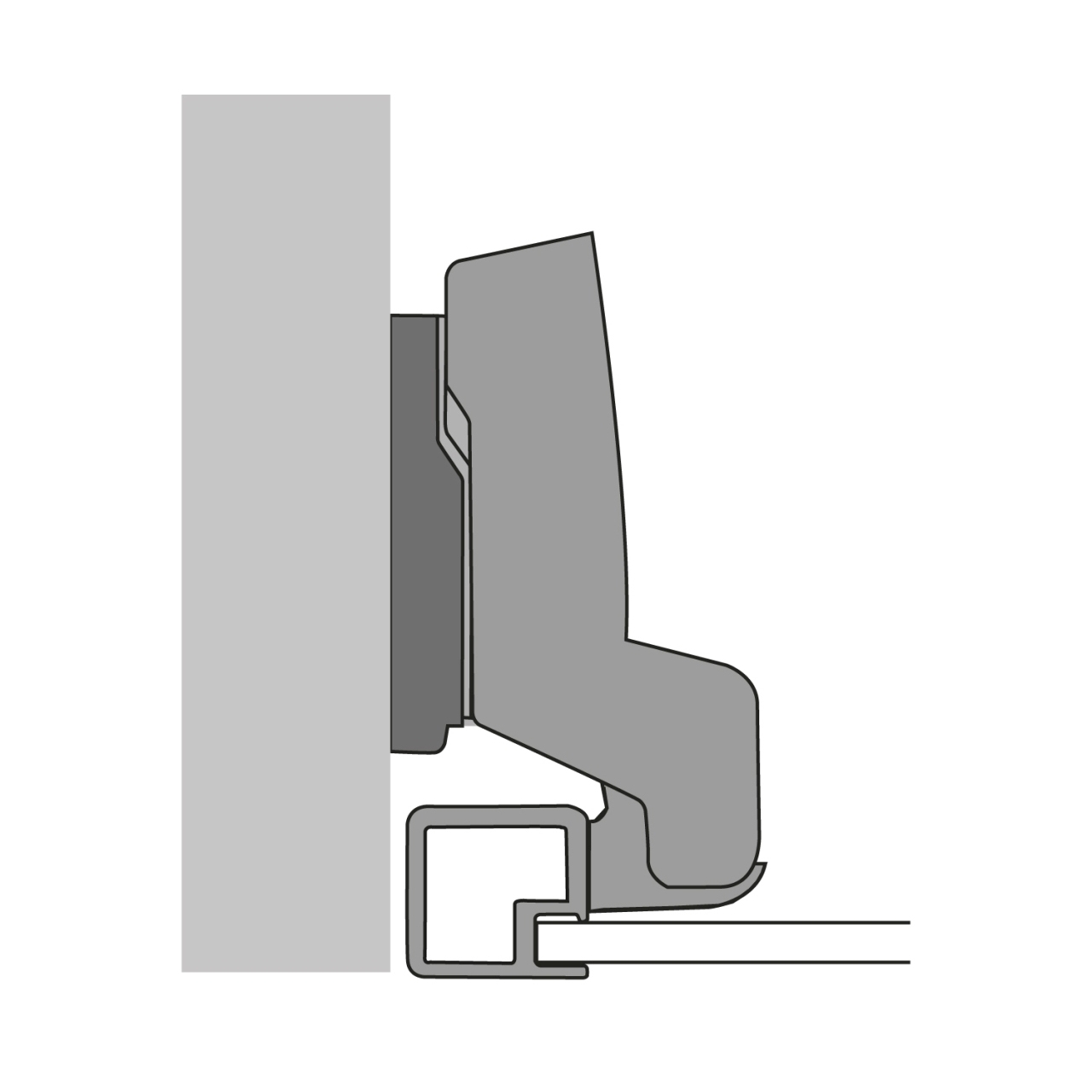 HETTICH Sensys Alurahmenscharnier mit integrierter Dämpfung (Sensys 8638i), vernickelt, 9072526 HETTICH Sensys Alurahmenscharnier mit integrierter Dämpfung (Sensys 8638i), vernickelt, 9072526