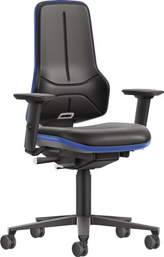 BIMOS Arbeitsdrehstuhl Rl.Kunstlederpolster schwarz blau 470-640mm BIMOS