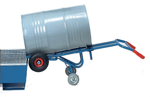 FETRA Fasskarre STA Bereifung Vollgummi m.2 Stützrädern f.200-l-Blechfässer