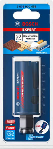 BOSCH EXPERT Construction Material Lochsäge, 30 x 60 mm. Für Dreh- und Schlagbohrer