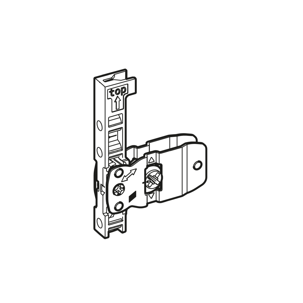 HETTICH AvanTech YOU Frontbefestigung für Zarge, Höhe 139 mm, zum Anschrauben, 9257884