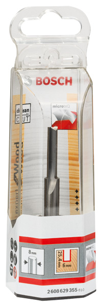 BOSCH Nutfräser VollhartmetallExpert for Wood, 8 mm, D1 6 mm, L 25,4 mm, G 76 mm