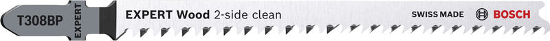 BOSCH EXPERT ‘Wood 2-side clean’ T 308 BP Stichsägeblatt, 5 Stück. Für Stichsägen