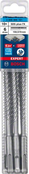 BOSCH EXPERT SDS plus-7X Hammerbohrer, 6 x 150 x 215 mm, 10-tlg.. Für Bohrhämmer