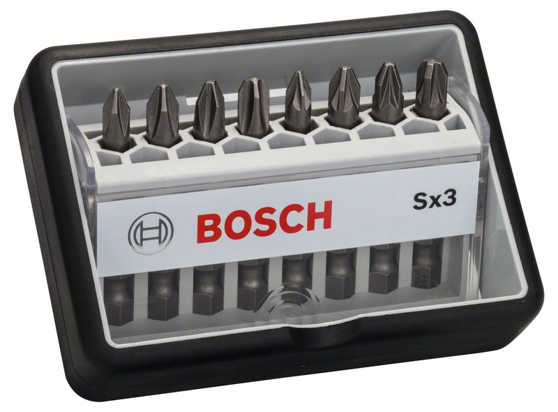 BOSCH Schrauberbit-Set Robust Line Sx Extra-Hart, 8-teilig, 49 mm, PH, PZ