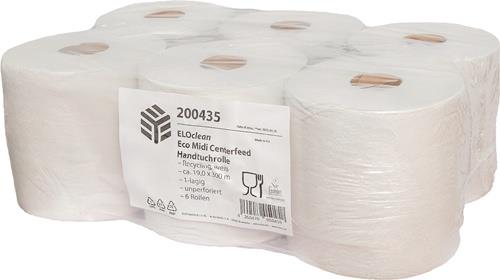 ELOS Handtuchrolle ELOclean Eco Midi Centerfeed unperf.,1-lagig weiß 300x190mm