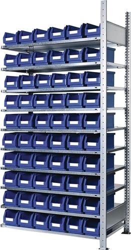 KAPPES Steckregal H2000xB1000xT300mm Anbauregal 10 Stahl-Bd.60xGr.5 blau KAPPES