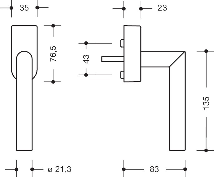 HEWI Fenstergriff absperrbar 162PCFGA.2K, Polyamid, 162PCFGA.2K 99