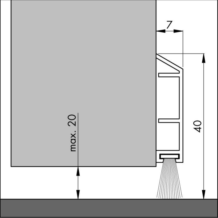 ELLEN Türbodendichtung PDS-B Deko DIY Progr. z. schrauben KF, L 1000mm ELLEN Türbodendichtung PDS-B Deko DIY Progr. z. schrauben KF, L 1000mm