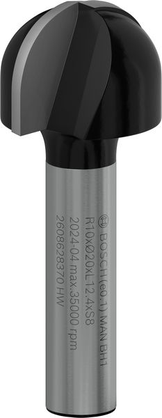 BOSCH Hohlkehlfräser, 8 mm, R1 10 mm, D 20 mm, L 12,4 mm, G 46 mm