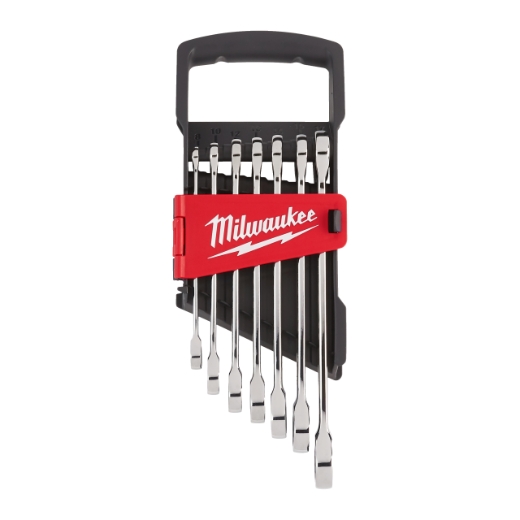 MILWAUKEE 7-teilig metrisch MAX BITE Ratschen-Ringmaulschlüsselsatz