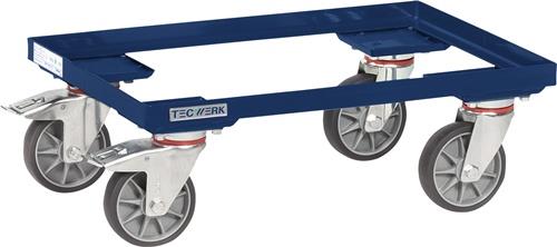 TECWERK Kistenroller Trgf.250kg TPE-Bereifung L605xB405mm Winkelstahl saphirblau TECWERK