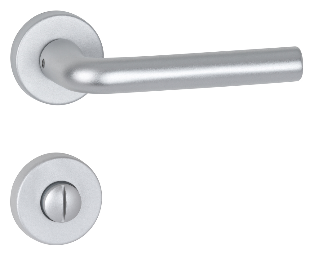 HERMAT Drückergarnitur mit Rosetten BASIC 03 1903/2057, Aluminium HERMAT Drückergarnitur mit Rosetten BASIC 03 1903/2057, Aluminium