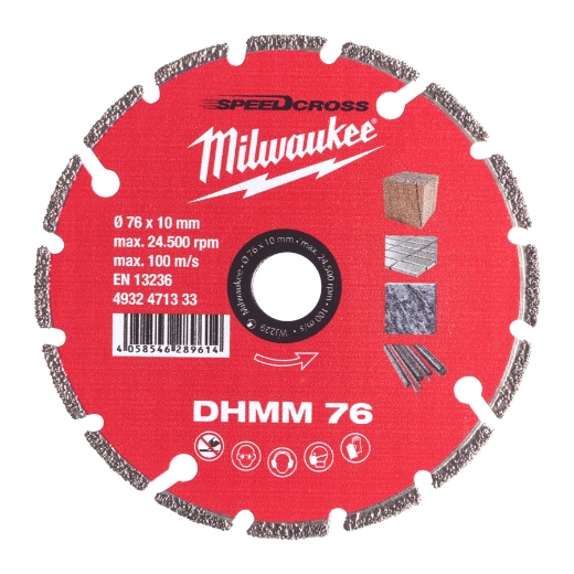 MILWAUKEE für Stahl, Holz, Kunststoff, Gipskarton, Porzellan Diamanttrennscheibe DHMM 76 mm