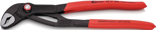 KNIPEX Wasserpumpenzange Cobra® L.250mm Spann-W.46mm pol.Ku.-Überzug Quick Set KNIPEX