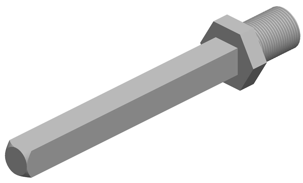 HERMAT Wechselstift für Türdrücker 4208.V, VK 8 mm, Eisen, 120 mm
